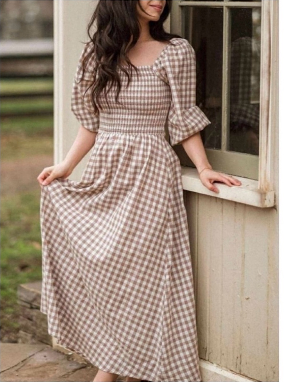 Neuflora Brown Gingham Hartselle Dress - XS
